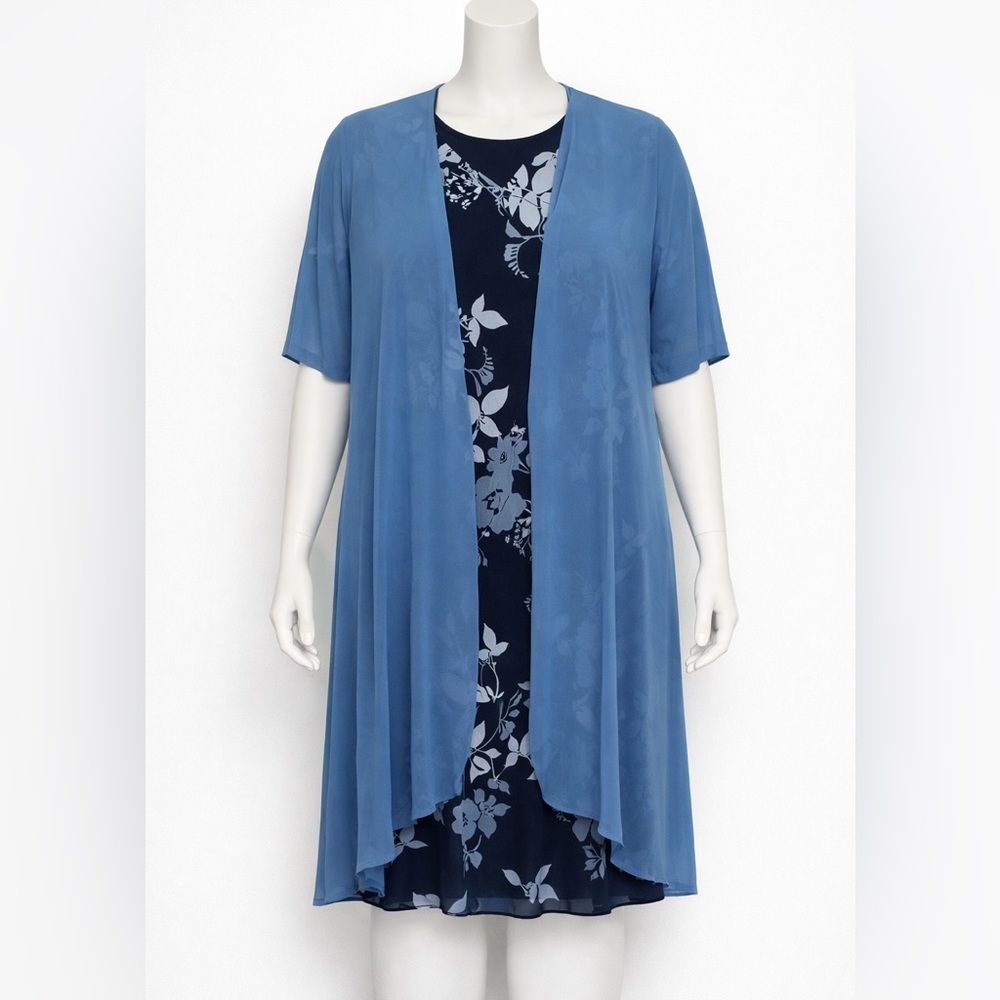 Coldwater Creek Navy Dress with Jacket-sz L